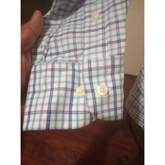 New DOCKERS Battery Street NWT Blue Cotton Poly Spandex 15-15.5 32-33 (M) Shirt - Picture 7 of 14